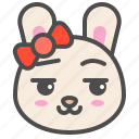 animal, avatar, bow, bunny, emoji, rabbit, smirk