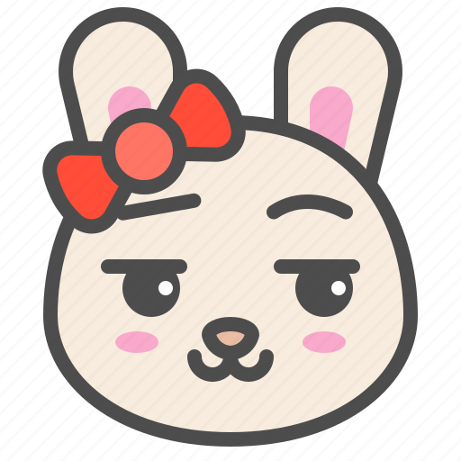 Animal, avatar, bow, bunny, emoji, rabbit, smirk icon - Download on Iconfinder