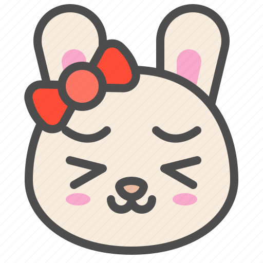 Animal, avatar, bow, bunny, emoji, rabbit icon - Download on Iconfinder