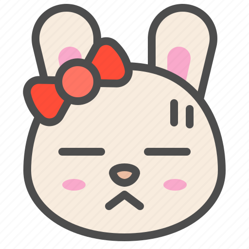 Animal, avatar, bored, bow, bunny, emoji, rabbit icon - Download on Iconfinder