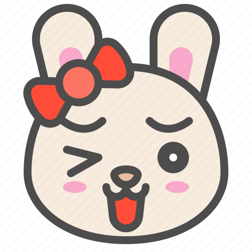 Animal, avatar, bow, bunny, emoji, rabbit, smile icon - Download on Iconfinder