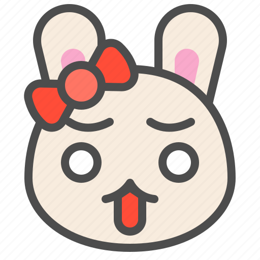 Animal, avatar, bow, bunny, emoji, rabbit, surprised icon - Download on Iconfinder