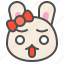 animal, avatar, bow, bunny, emoji, rabbit, surprised 
