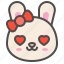animal, avatar, bow, bunny, emoji, love, rabbit 