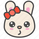 animal, avatar, bow, bunny, emoji, happy, rabbit