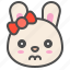 animal, avatar, bow, bunny, emoji, rabbit, sad 