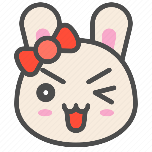 Animal, avatar, bow, bunny, emoji, rabbit icon - Download on Iconfinder