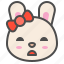 animal, avatar, bored, bow, bunny, emoji, rabbit 