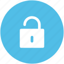 lock open, login, padlock, password, privacy, security, unlock