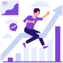 chart, move, up, arrow, increase, profit, bar