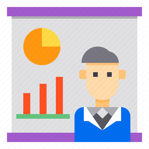 Chart, graph, man, report icon - Download on Iconfinder