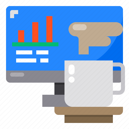 Chart, coffee, cup, graph, hot, monitor icon - Download on Iconfinder