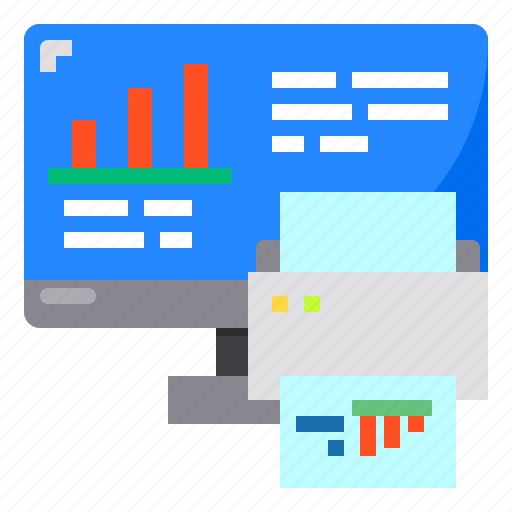 Chart, file, graph, monitor, printer icon - Download on Iconfinder