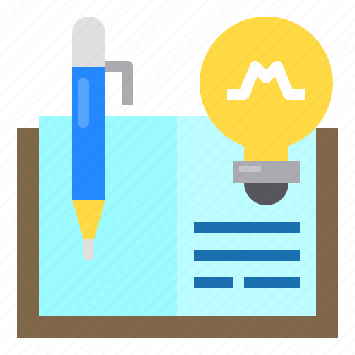 Book, idea, lamp, open, pen icon - Download on Iconfinder