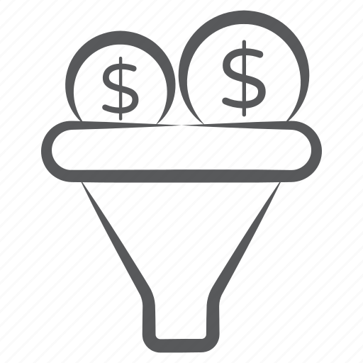 Capital filtration, finance funnel, money conversion, money filtration, money funnel icon - Download on Iconfinder