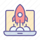 rocket, business, startup, creative, laptop, idea