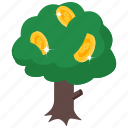 business, gold tree, dollar growth, money, gold, coin tree