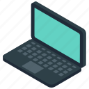 laptop, office, computer, isometric, technology, work