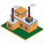 factory, industrial, industry, manufacturing, building, isometric, property 