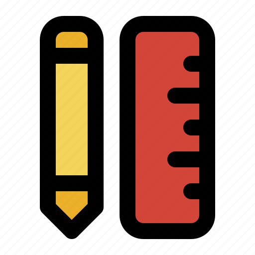 Pencil, ruler, office, education, school, equipment, measurement icon - Download on Iconfinder