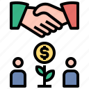 partner, benefits, capitalist, investment, partnership handshake, business and finance