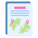 maps, file, document, location, geographic, navigation, map