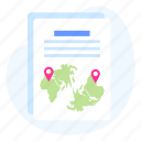 maps, file, document, location, geographic, navigation, map