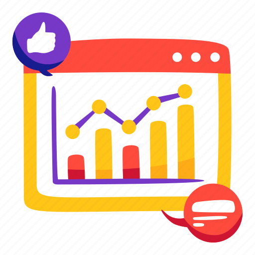 Statistic, stats, bar, charts, business, stickers, sticker illustration - Download on Iconfinder