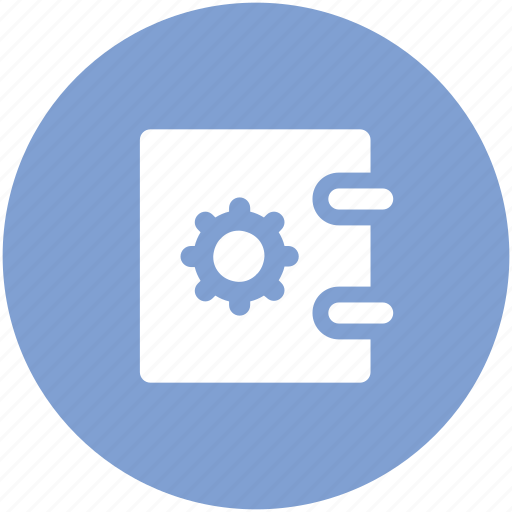 Cog, custom, customize, gear, notebook, pad setting, steno book icon - Download on Iconfinder