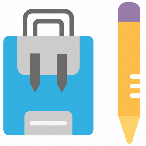 Bag, education, pencil, school, study, travel icon - Download on Iconfinder