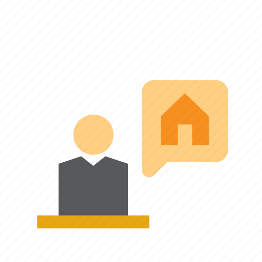 Bubble speech, business, estate agent, house, real estate icon - Download on Iconfinder