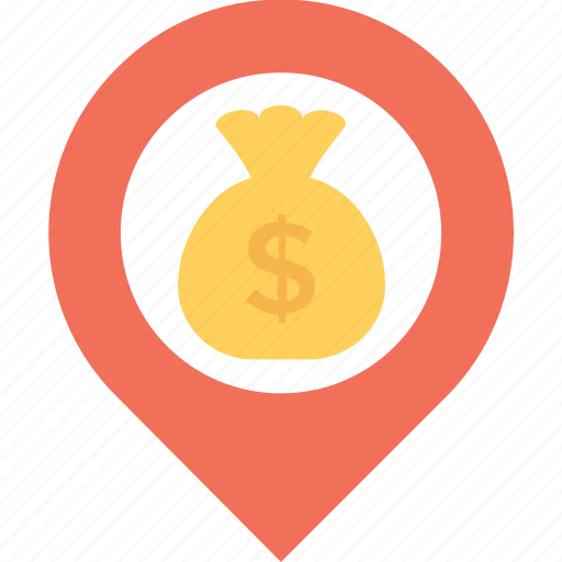 Bank location, banks nearby, gps, navigation, placeholder icon - Download on Iconfinder