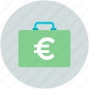 briefcase, cash bag, currency bag, euro bag, finance, money bag 