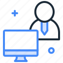 businessman, computer, presentation, report, user 