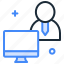 businessman, computer, presentation, report, user 