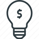 bulb, idea, light, lightbulb, money, solution