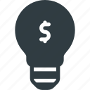 bulb, idea, light, lightbulb, money, solution