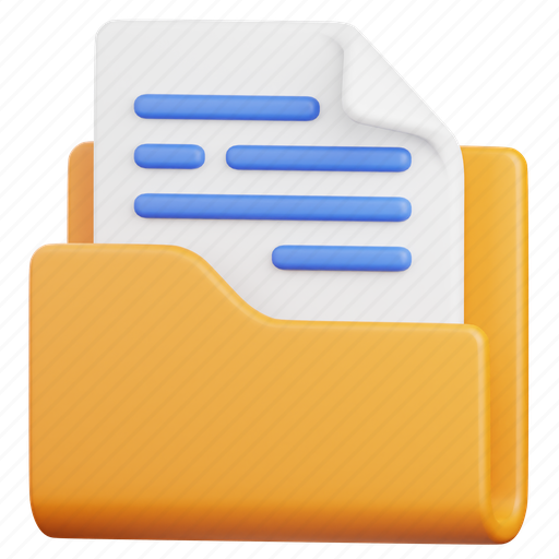 Folder, file, archive, document, data, business, office 3D illustration - Download on Iconfinder