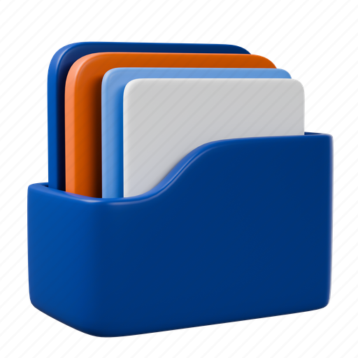 Folder, document, data, files, paper, page 3D illustration - Download on Iconfinder