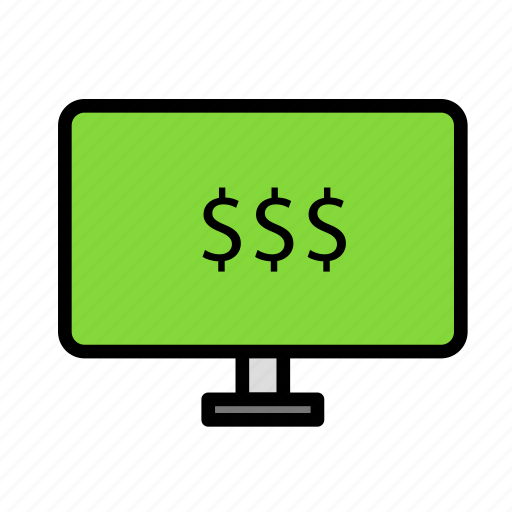 Display, dollar, monetize, money, monitor, panel, value icon - Download on Iconfinder