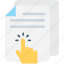 click, document, file, hand gesture, online docs 