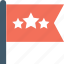 banner, feedback, flag, review, star 