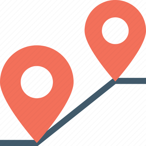 Gps, location pin, map pin, navigation, travel distance icon - Download on Iconfinder