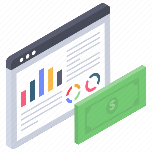 Business webpage, financial data, financial statistics, financial website, web analytics icon - Download on Iconfinder