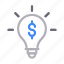 bulb, creative, dollar, idea, lamp 