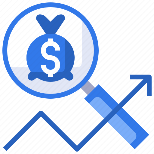 Analysis, dollar, investment, loupe, money, search icon - Download on Iconfinder