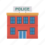 apartment, building, police, station 