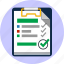 agreement, checklist, choice, feedback, notepad, ok, tick 