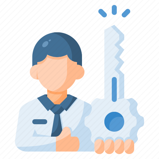 Key person, businessman, key, employee, people, worker icon - Download on Iconfinder