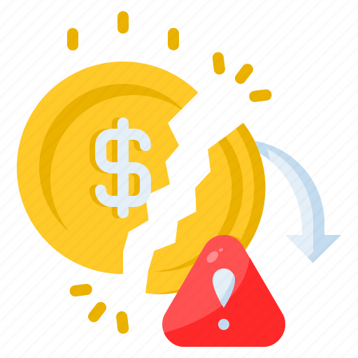 Decrease, inflasion, bankrupt, loss, currency, money icon - Download on Iconfinder